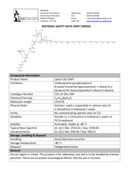 MATERIAL SAFETY DATA SHEET (MSDS) Compound Information