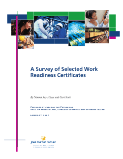 A Survey of Selected Work Readiness Certificates