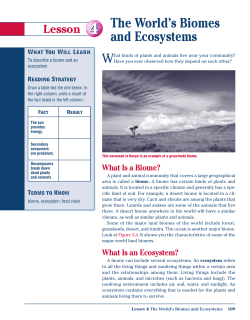 LESSON 4 The World`s Biomes and Ecosystems