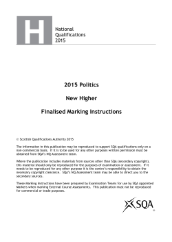 2015 Politics New Higher Finalised Marking Instructions