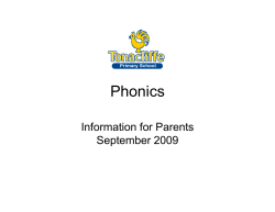 Phonics - Tonacliffe Primary School