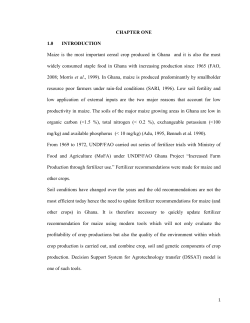 CHAPTER ONE 1.0 INTRODUCTION Maize is the most important