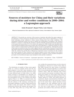 Sources of moisture for China and their variations during drier and