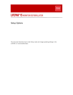 LIFEPAK 15 Set Up Options