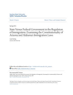 State Versus Federal Government in the Regulation of Immigration