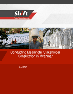 Conducting Meaningful Stakeholder Consultation in Myanmar