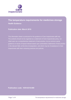The temperature requirements for medicines
