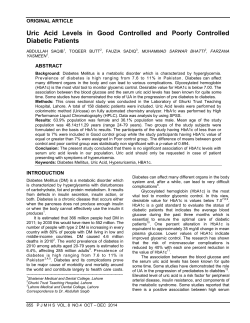 Uric Acid Levels in Good Controlled and Poorly Controlled Diabetic