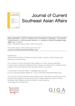 Coalitions and Competition in Malaysia &ndash; Incremental