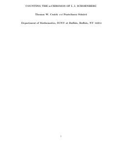 COUNTING THE n-CHROMOS OF I. J. SCHOENBERG Thomas W