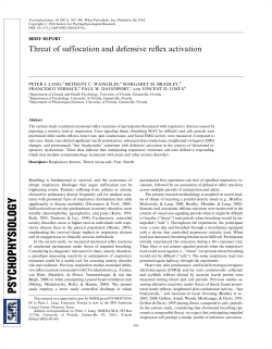 Threat of suffocation and defensive reflex activation