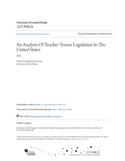 An Analysis Of Teacher Tenure Legislation In The United