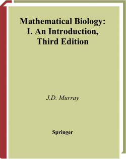 Mathematical Biology: I. An Introduction, Third Edition