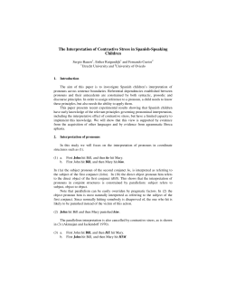 The Interpretation of Contrastive Stress in Spanish