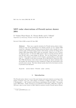 MST radar observations of Perseid meteor shower 2004