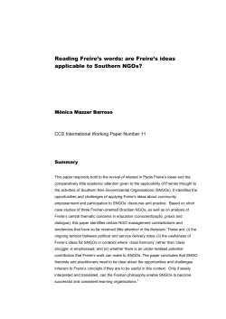 Reading Freire`s words: are Freire`s ideas applicable to Southern