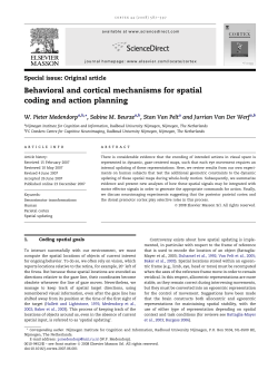 Behavioral and cortical mechanisms for spatial coding and action