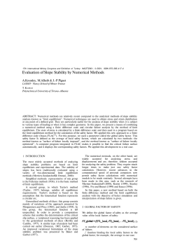 Evaluation of Slope Stability by Numerical Methods