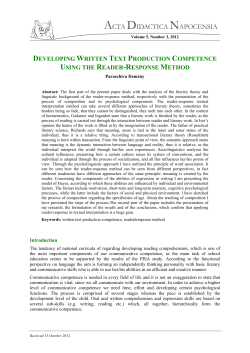 Developing Written Text Production Competence Using