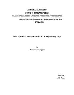 Some Aspects of Alienation Reflected in V.S. Naipaul`s Half a Life