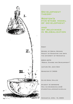 Development theory Rostow`s five-stage model of development and