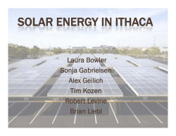 SOLAR ENERGY IN ITHACA