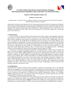 Cave Microclimate Data Retrieval and Volumetric Mapping, 2009