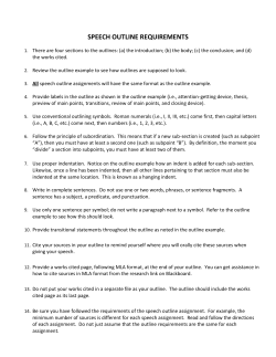 SPEECH OUTLINE REQUIREMENTS
