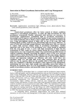 New trends in plant management vs - Wageningen UR E