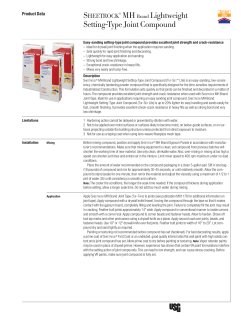 USG Sheetrock&reg; Brand MH Tuf-Set&trade; Lightweight Setting