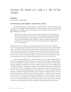 Teaching The Portrait of a Lady as a Tale of Two Travelers