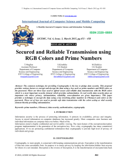 Secured and Reliable Transmission using RGB Colors and Prime