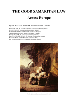 THE GOOD SAMARITAN LAW Across Europe