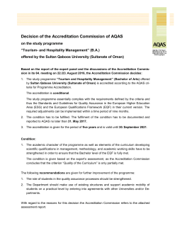 Tourism- and Hospitality Management (Bachelor of Arts)