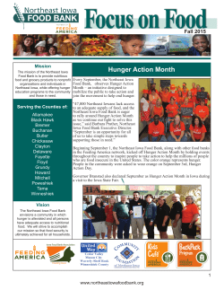 Fall 2015 - Northeast Iowa Food Bank