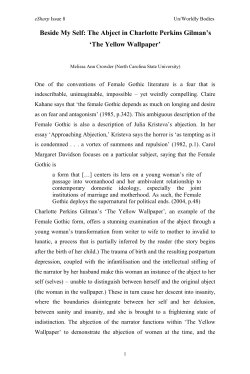 Beside My Self: The Abject in Charlotte Perkins Gilman`s