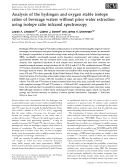 Analysis of the hydrogen and oxygen stable isotope ratios of