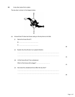 Q1. A sky-diver jumps from a plane. The sky