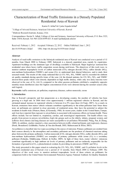 Characterization of Road Traffic Emissions in a Densely Populated