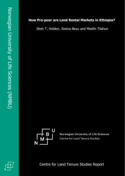 How Pro-poor are Land Rental Markets in Ethiopia?