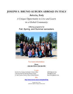 JOSEPH S. BRUNO AUBURN ABROAD IN ITALY Ariccia, Italy