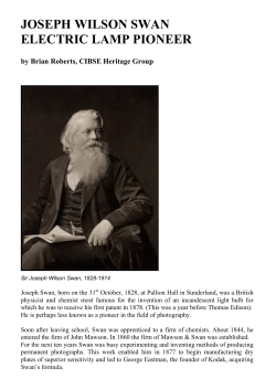 joseph wilson swan electric lamp pioneer - hevac