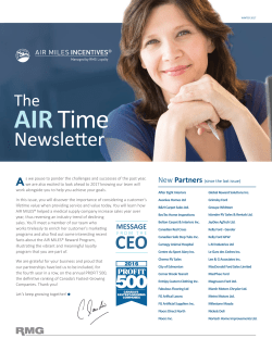 Newsletter - AIR MILES INCENTIVES