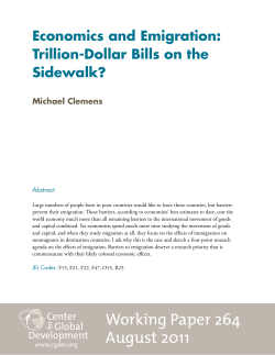Economics and Emigration: Trillion