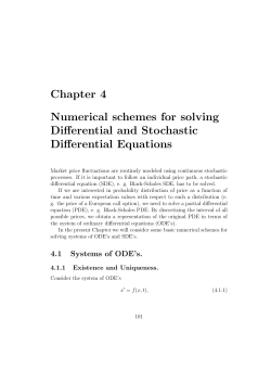 Chapter 4 Numerical schemes for solving Differential and Stochastic