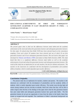 Palsane and Sharma - Asian Economic and Social Society