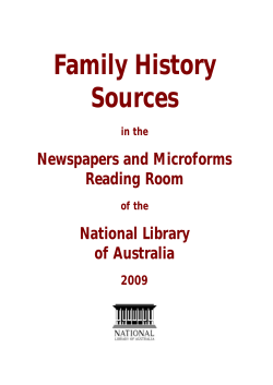 Family History Sources - National Library of Australia
