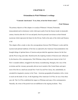 CHAPTER-VI Orientalism in Walt Whitman`s writings
