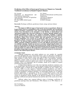 Prediction of the Effect of Insect-proof Screens on Climate in a