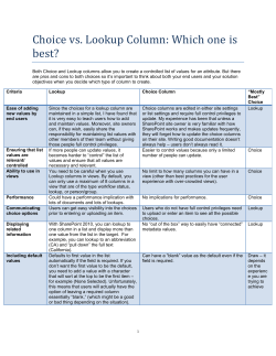 Choice vs. Lookup Column: Which one is best?